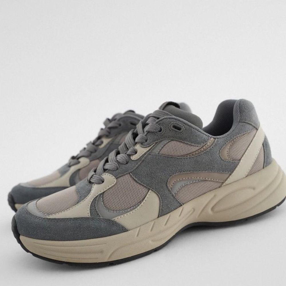 Zara Women Grey Athletic Sneakers Shoes Size 7,5 US 38 EU GUC